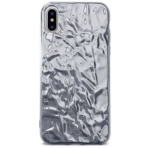 PURO Glam Metal Flex Cover Etui iPhone X / XS srebrne