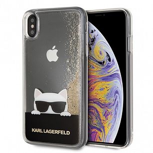 Karl Lagerfeld Hard Case iPhone XS Max złoty Liquid