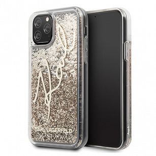 Karl Lagerfeld etui iPhone 11 Pro złoty Glitter Signature