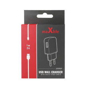 Ładowarka Adapter MaxLife Premium + Micro USB 1m 1000mA  - towar w magazynie, natychmiastowa wysyłka FV 23%, odbiór osobisty 0 zł