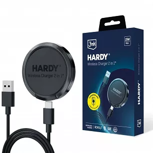 Ładowarka indukcyjna 3mk Hardy Wireless Charger 2in1 15W czarna