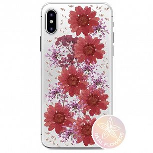 PURO Glam Hippie Chic Case iPhone X/XS prawdziwe kwiaty