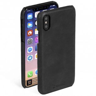 Krusell Sunne Cover Case iPhone X/XS czarny, skóra naturalna