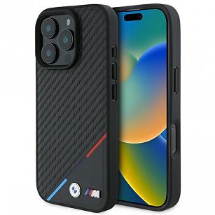 BMW BMHCP16X23PUDTK etui iPhone 16 Pro Max Carbon Tricolor Detail Line