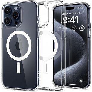 Spigen Ultra Hybrid Mag iPhone 15 Pro przezroczysty - biały