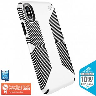 Speck Presidio Grip Etui iPhone X / XS czarno-białe