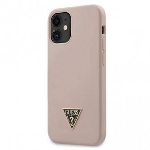 Guess Silicone Triangle Logo iPhone 12 mini różowy