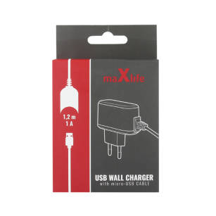 Ładowarka sieciowa MaxLife Micro USB 1,2m 1000mA  - towar w magazynie, natychmiastowa wysyłka FV 23%, odbiór osobisty 0 zł