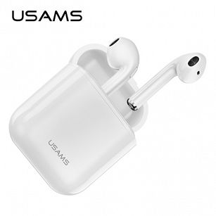USAMS Słuchawki Bluetooth 4.2 F10 TWS LC series bezprzewodowe biały/white BHULC01  - towar w magazynie, natychmiastowa wysyłka FV 23%, odbiór osobisty 0 zł