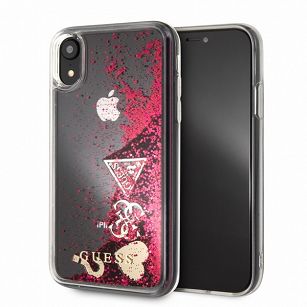 Etui Guess GUHCI61GLHFLRA iPhone Xr raspberry hard case Glitter Hearts - towar w magazynie, natychmiastowa wysyłka FV 23%, odbiór osobisty 0 zł