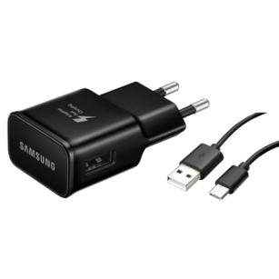 Ładowarka sieciowa Samsung EP-TA20EBE black+ kabel DG950CBE USB typ C - towar w magazynie, natychmiastowa wysyłka FV 23%, odbiór osobisty 0 zł