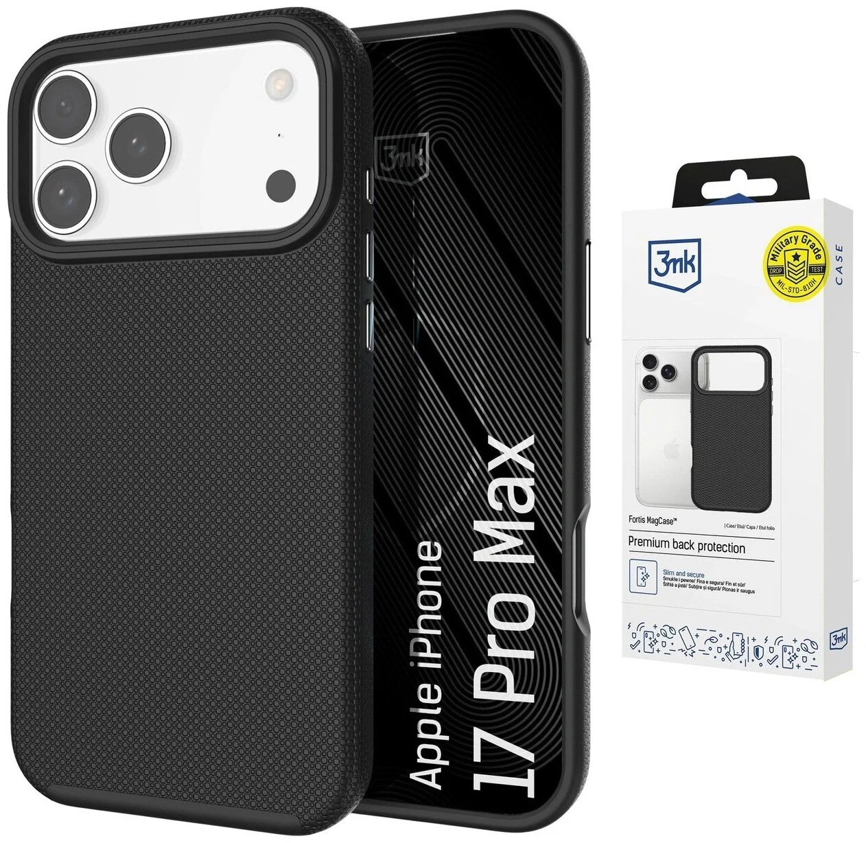 3mk Fortis MagCase iPhone 17 Pro Max czarny - obrazek 3
