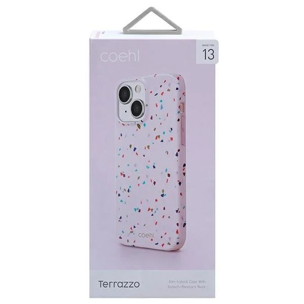 UNIQ Coehl Terrazzo iPhone 13 różowy - obrazek 3
