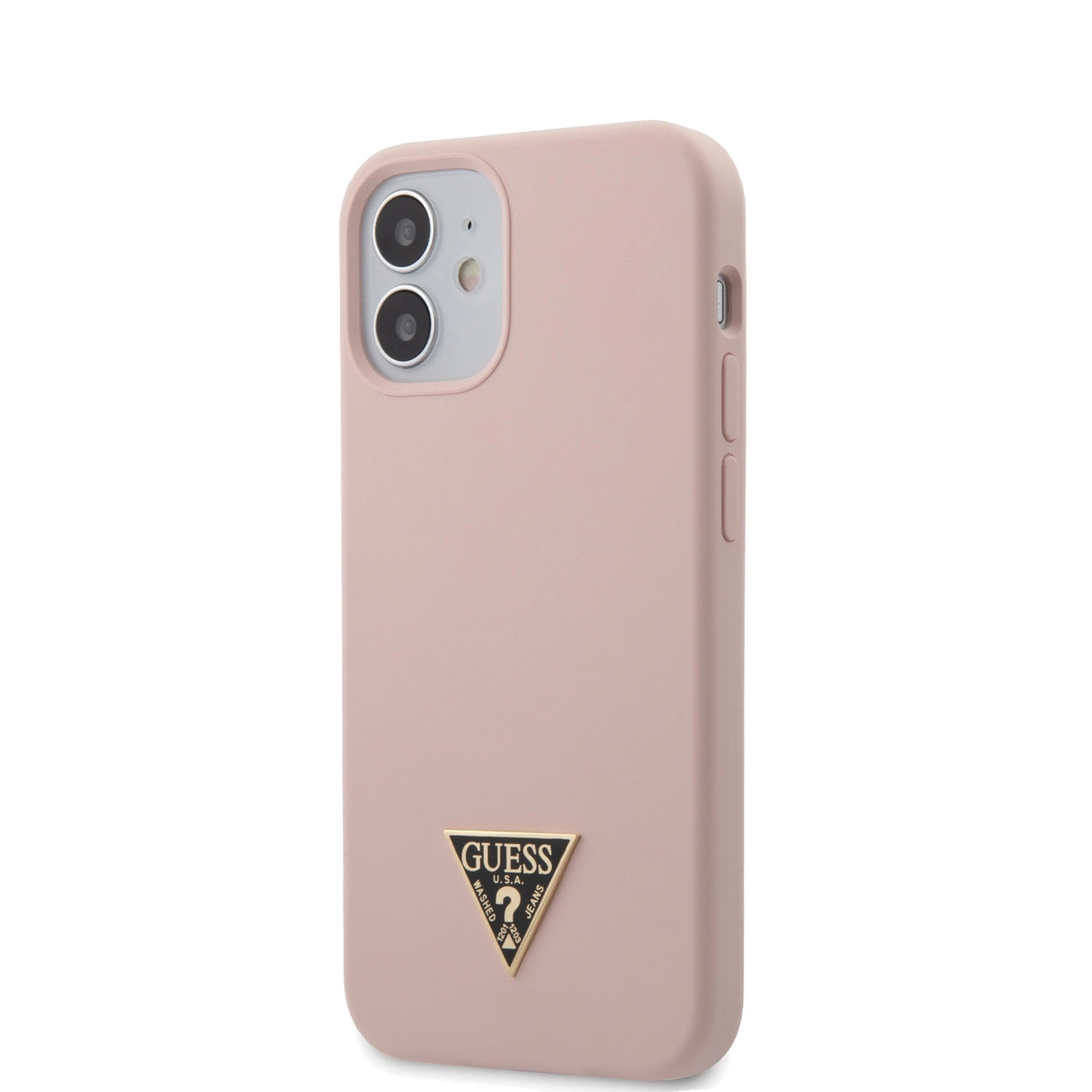 Guess Silicone iPhone 12/12 Pro Triangle Logo różowy - obrazek 2