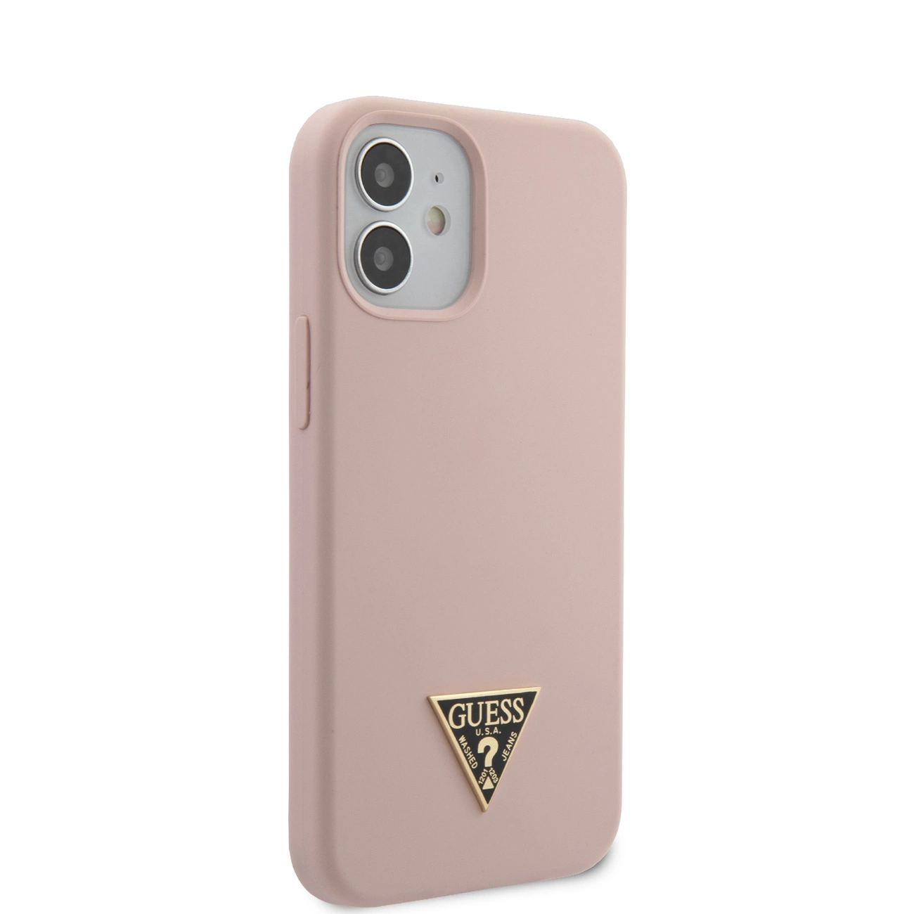 Guess Silicone iPhone 12/12 Pro Triangle Logo różowy - obrazek 4