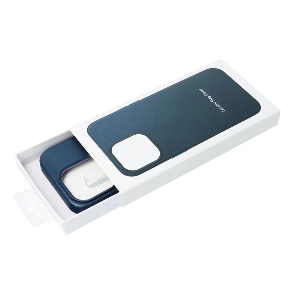 Leather Mag Cover iPhone 16 Pro MagSafe granatowy - obrazek 11