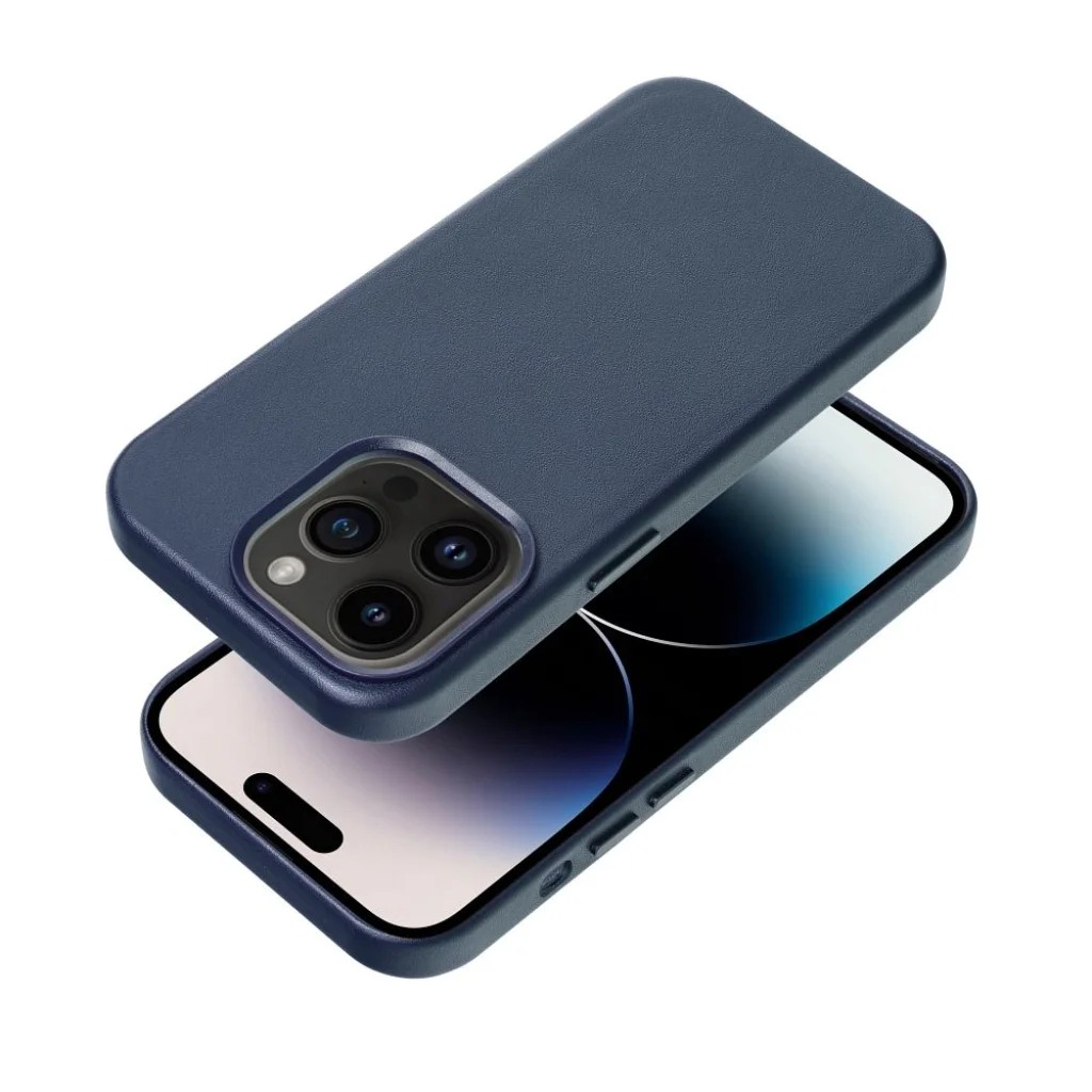 Leather Mag Cover iPhone 16 Pro MagSafe granatowy - obrazek 3