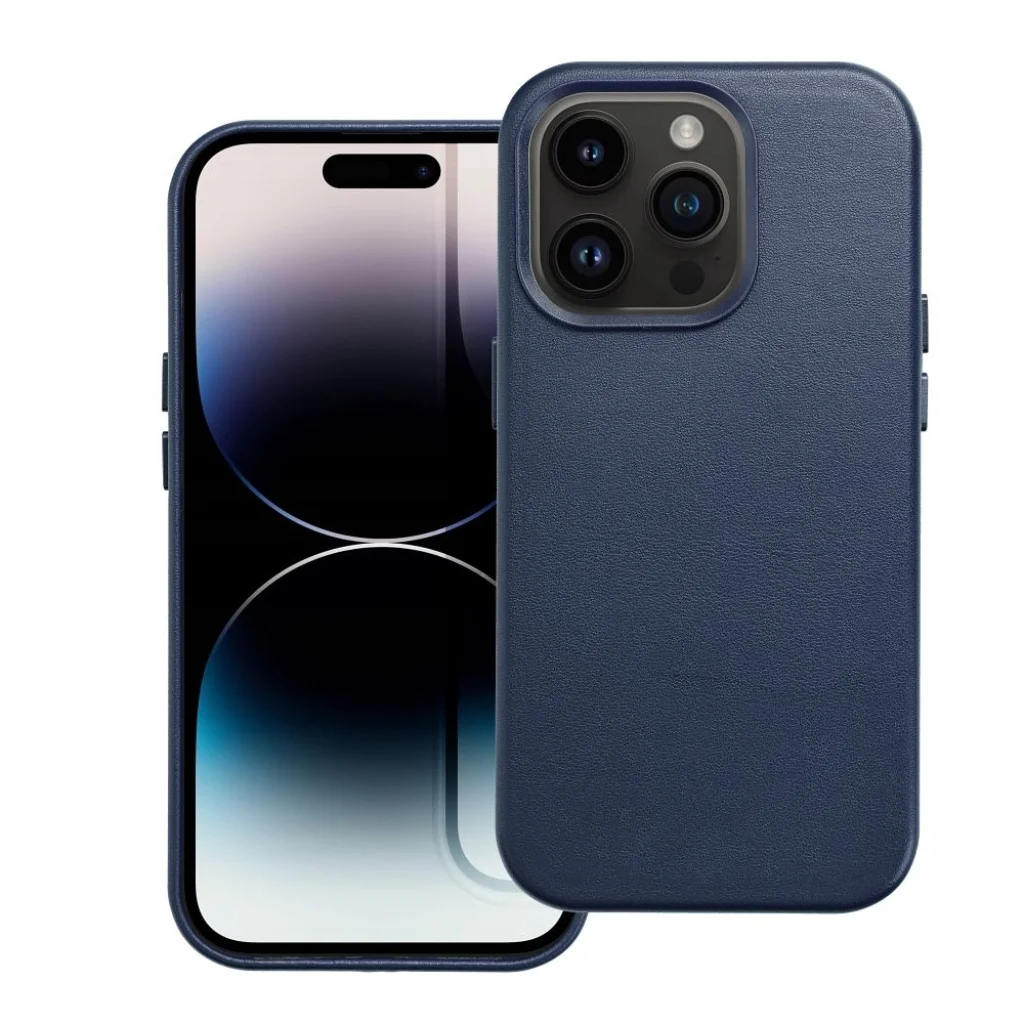 Leather Mag Cover iPhone 16 Pro MagSafe granatowy - obrazek 2