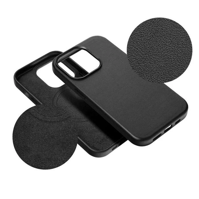 Leather Mag Cover iPhone 16 MagSafe czarny - obrazek 3