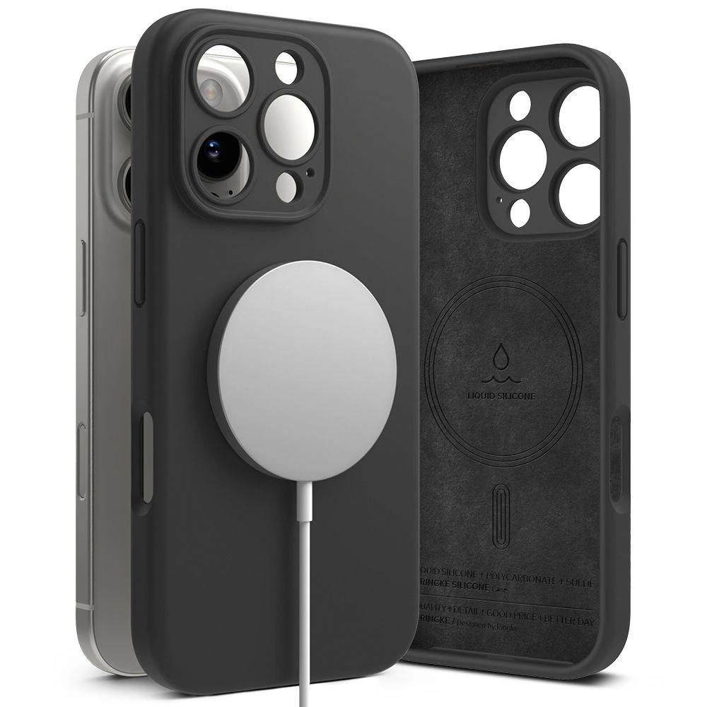 Ringke Silicone Magnetic iPhone 17 MagSafe czarne - obrazek 6
