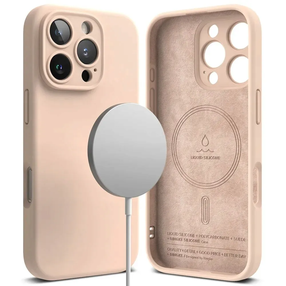 Ringke Silicone Magnetic iPhone 16 Pro Max MagSafe różowe - obrazek 3